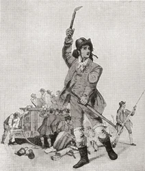 Un pompier londonien dans les années 1790. Du Strand Magazine publié en 1897.