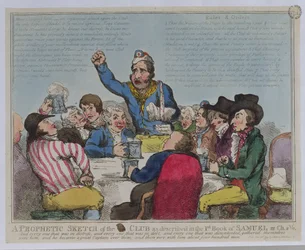 Une Esquisse Prophétique du Club comme Décrit dans le 1er Livre de Samuel, 22 Ch, 2 Ve, pub. par S.W. Fores, 1799