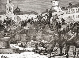 Une insurrection républicaine à Malaga, Espagne pendant La Glorieuse Révolution (La Gloriosa)