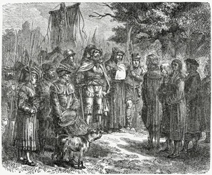 Un chevalier brigand exigeant un tribut, 1882