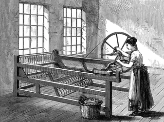 Une Spinning Jenny, vers 1880
