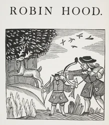 Un véritable conte de Robin des Bois, illustration de Chap-books du XVIIIe siècle par John Ashton, pub. 1882