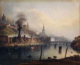Vue de Newcastle depuis la rivière Tyne, vers 1810