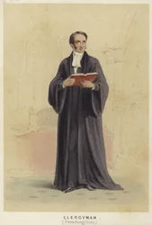 Un clergyman portant une robe de prêche