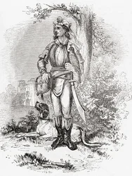 Un grand fauconnier, de Old England: A Pictorial Museum, pub. 1847