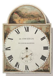 Cadran de longue pendule peint de la fin de George III ou de la Régence, c.1810