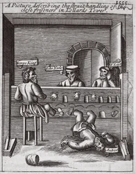 Une image décrivant le traitement par Strait des prisonniers proches dans la tour des Lollards.
