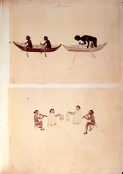 Les aborigènes pêchant, des 