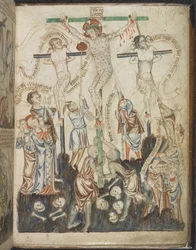Add. 47682, f.32, La Crucifixion, du Livre d