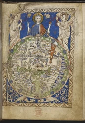 Add MS 28681 f.9 Psautier, avec des hymnes et prières supplémentaires et une carte du monde médiévale (