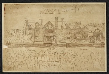 Un croquis grossier du jardin de Wotton avant que mon frère ne le modifie et tel qu