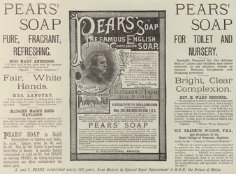 Publicité, savon Pears (gravure)