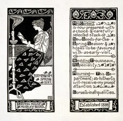 Publicité pour Mme Corbett à Drayton House, Birmingham, 1897