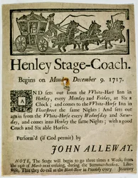 Publicité pour le Carrosse de Henley, 1717