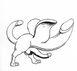 Amulette avec un triple phallus