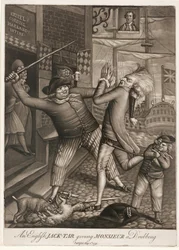 Un marin anglais donnant une raclée à Monsieur, pub. 1779