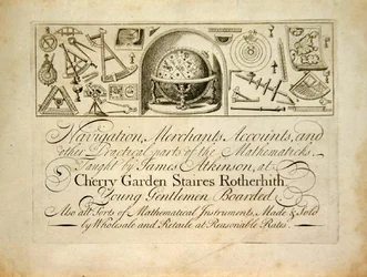 Une carte de visite commerciale de Londres, c.1720
