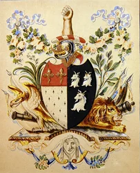 Un dessin héraldique, identifié comme les armes de Barnton