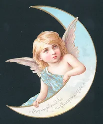 Ange et croissant de lune