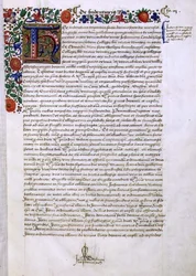 Archive 9432 f.3 Page de texte avec initiale illuminée 