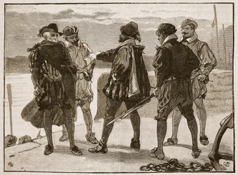 Arrestation de Sir Walter Raleigh, illustration de Cassells Illustrated History of England