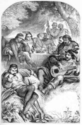 Comme il vous plaira - Illustration dans « Œuvres complètes de William Shakespeare » 1866 - Les illustrations et la forme générale de cette édition sont empruntées à Shakespeare illustré de Cassell, publié à Londres