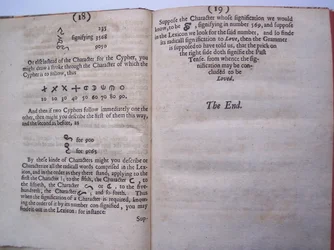 Pages de The ground-work, or foundation laid, (or so intended) for the framing of a new perfect language: and an universal or commonwriting par Francis Lodowyck, publié à Londres, 1652