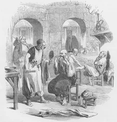 Boutique de barbier au Caire