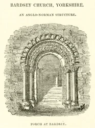 Église de Bardsey, Yorkshire, une structure anglo-normande, porche à Bardsey
