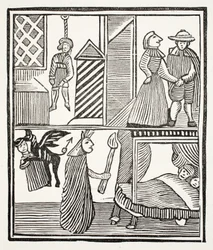 La tragédie de Bateman, illustration de Chap-books du XVIIIe siècle par John Ashton, pub. 1882