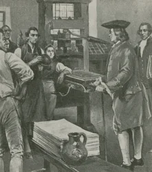 Benjamin Franklin rendant visite à l