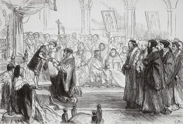 Beza présentant la Confession de l