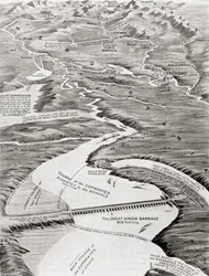 Vue aérienne de la Mésopotamie montrant le projet d