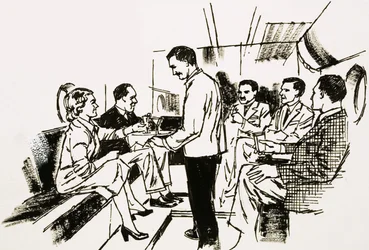 Salon-cocktail sur le pont inférieur du Boeing Stratocruiser