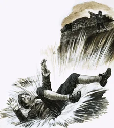 Garçon jeté dans la rivière