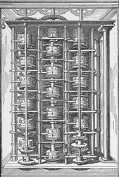 Machine à calculer connue sous le nom de The Difference Engine, de Cyclopaedia of Useful Arts & Manufactures, édité par Charles Tomlinson, vers 1880
