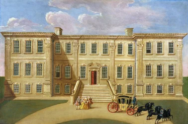 Calke Hall, Derbyshire, le siège de Sir Henry Harpur, baronnet, vers 1734