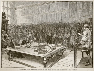 Le capitaine Kidd devant la barre de la Chambre des communes (illustration de Cassells Illustrated History of England)