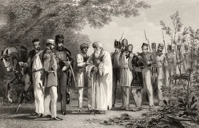 Capture du roi de Delhi par le capitaine Hodson, de 