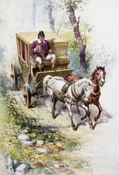 Carrosse tiré par des chevaux