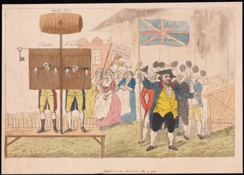 Cecil Wray au Pilori Les Droits des Communes, pub. 1784
