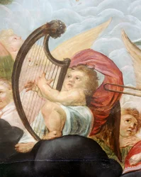 Chérubin jouant de la harpe (détail)