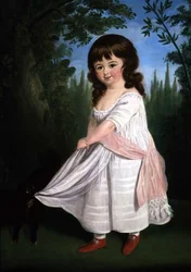 Enfant jouant avec son chien, c.1800