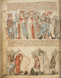 Le Christ devant Hérode et devant Pilate; Hérode se lave les mains; la flagellation du Christ
