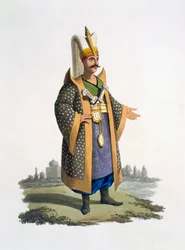 Colonel des janissaires avec bijoux et poignards, 1818