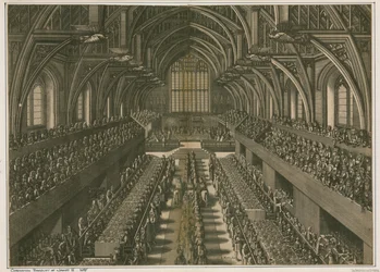 Banquet de couronnement de Jacques II, 1685, à Westminster Hall, Londres