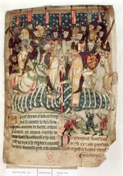 Guillaume tuant Harold à la bataille de Hastings, des 