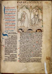 Le jeune Merlin prophétisant devant le roi Vortigern, illustration des 