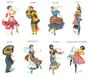 Danseurs du monde, cartes de cigarettes, 1915