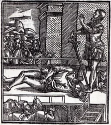 Mort par décapitation (gravure sur bois)